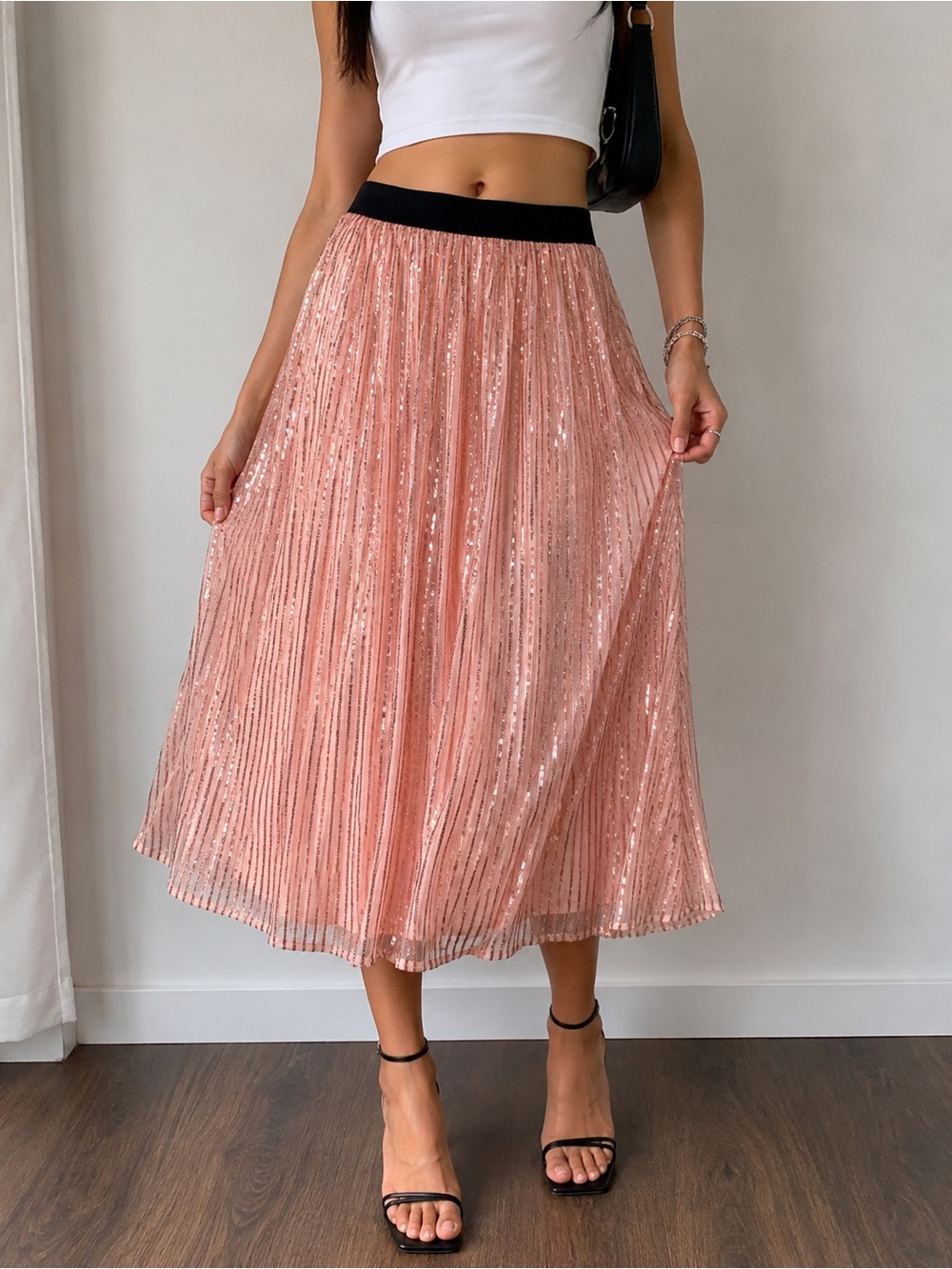 Torrid NWT Pink Sequin Maxi Skirt Size 2 / 2X